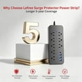 thumbnail image 3 of Lefree Power Strip Extension Cord Multi Outlet Surge Protector, Black, 2Pack, 3 of 11