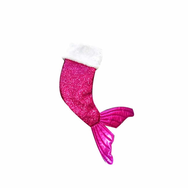 Lentejuelas forma de sirena regalo bolsa colgante estuche calcetines de Navidad titular árbol de Navidad adorno de año nuevo 18 pulgadas Advancent JR0753-01