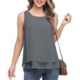 thumbnail image 5 of Women's Sleeveless Chiffon Tank Top Double Layers Casual Blouse Tunic Gray S, 5 of 5