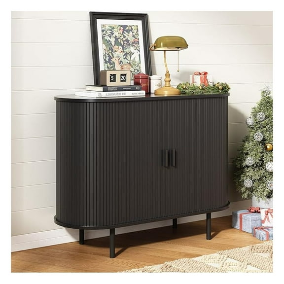 Sideboard Buffet Cabinet with Storage, 40" Storage Cabinet with Sliding Door & Adjustable Shelf, Modern Accent Coffee Bar Console Table for Kitchen, Entryway, Black