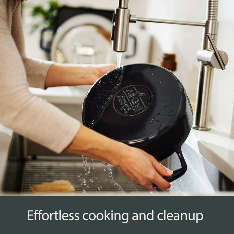 All-Clad Enameled Cast Iron, Dutch Oven with Lid and Acacia Wood
