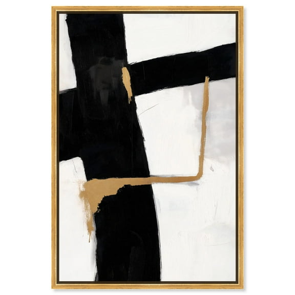 Art Remedy Black and White Art Canvas, 16" x 24", Gold Frame, Urban Grid III