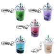 thumbnail image 5 of Cat Bubble Pendant Acrylic Milk Teas Key Chain Handmade Keyring Stylish Backpack Accessory for Women and Girls, 5 of 9