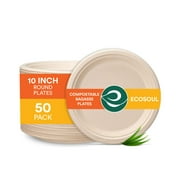 Ecosoul - Round Plate 10 Inch Bagasse - Case of 8-50 CT
