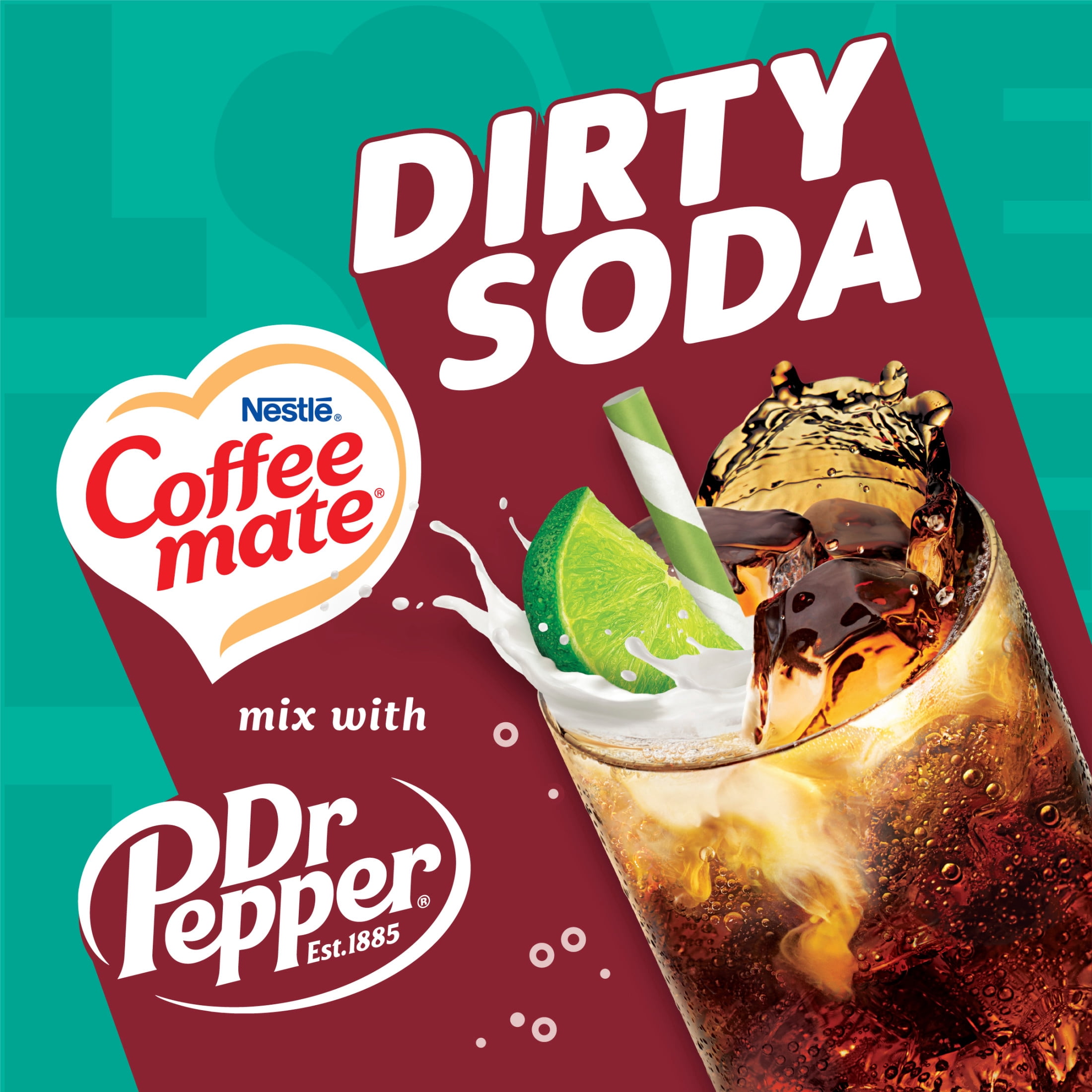 Coffee mate Dirty Soda Creamer, Coconut Lime Flavored Liquid Creamer, Mix with Dr Pepper 8 fl oz