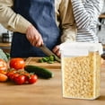 thumbnail image 5 of Plastic Cereal Storage Containers with Lids 3-Size Pantry Organizers for Rice,Beans & Dry Food Clear Airtight Kitchen Canisters (Small,Medium,Large), 5 of 5