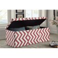 thumbnail image 4 of Furniture of America Laina Contemporary Fabric Storage Bench in Red, 4 of 5