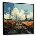 thumbnail image 2 of Designart "Analytic Drawing Of Electrical Power Lines" Power Lines Floater Framed Canvas Wall Art, 2 of 5