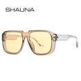 thumbnail image 2 of SHAUNA-gafas de sol cuadradas Retro para hombre, lentes de sol de una pieza con espejo, UV400, planas, a la moda Fivean unisex, 2 of 2