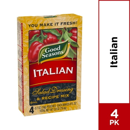 (2 Pack) Good Seasons Italian All Natural Salad Dressing & Recipe Mix, 4 - 0.7 Oz (The Best Salad Dressing Recipe)