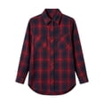 thumbnail image 7 of Cmtiyu Plaid Shirts for Women, Baggy Long Sleeve Down Collar Button Flannel Shirts, Casual Womens Tops with Pockets, S-2XL, 7 of 7