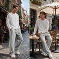 thumbnail image 7 of Sweatpants For Men Fleece Lined Straight Leg Pants With Elastic Drawstring Waist And Pockets For Winter Casual Weekend Wear, 7 of 7