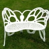 Flower House FHBFB06W Butterfly Bench - White