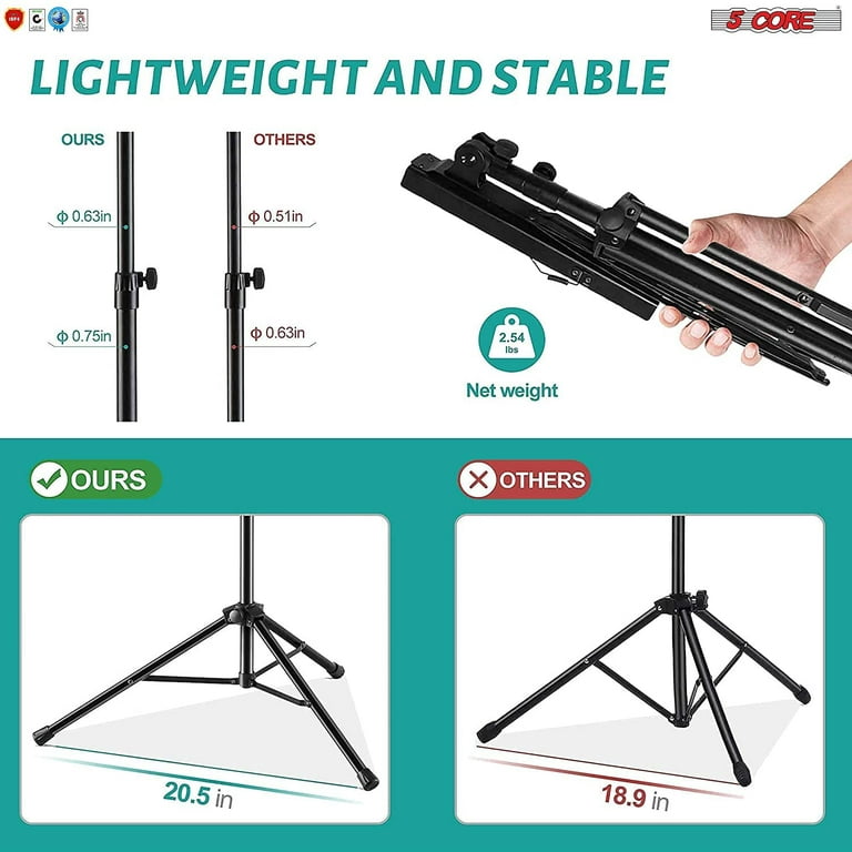 Dropship 5 Core Music Stand, 2 In 1 Dual-Use Adjustable Folding Sheet Stand  Green / Metal Build Portable Sheet Holder / Carrying Bag, Music Clip And  Stand Light Included - MUS FLD