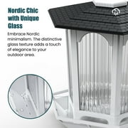 MrCrafts Solar Bird Feeder for Outdoors 2 Pack - Attract Cardinals & Wild birds - Garden Decor Gift for Women