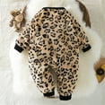 thumbnail image 5 of CUZIBR Baby Girls Boys Cartoon Leopard Print Jumpsuit Oneise Romper Winter Warm Clothes Boho Dailywear For Toddler, 5 of 7