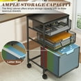 thumbnail image 4 of Rolling File Cart with 3 Drawers, Under Desk Storage Mobile Filing Cabinet for Home Office, Hanging File Folders Organizer, Utility Cart with Wheels, Printer Stand, Black, 4 of 7