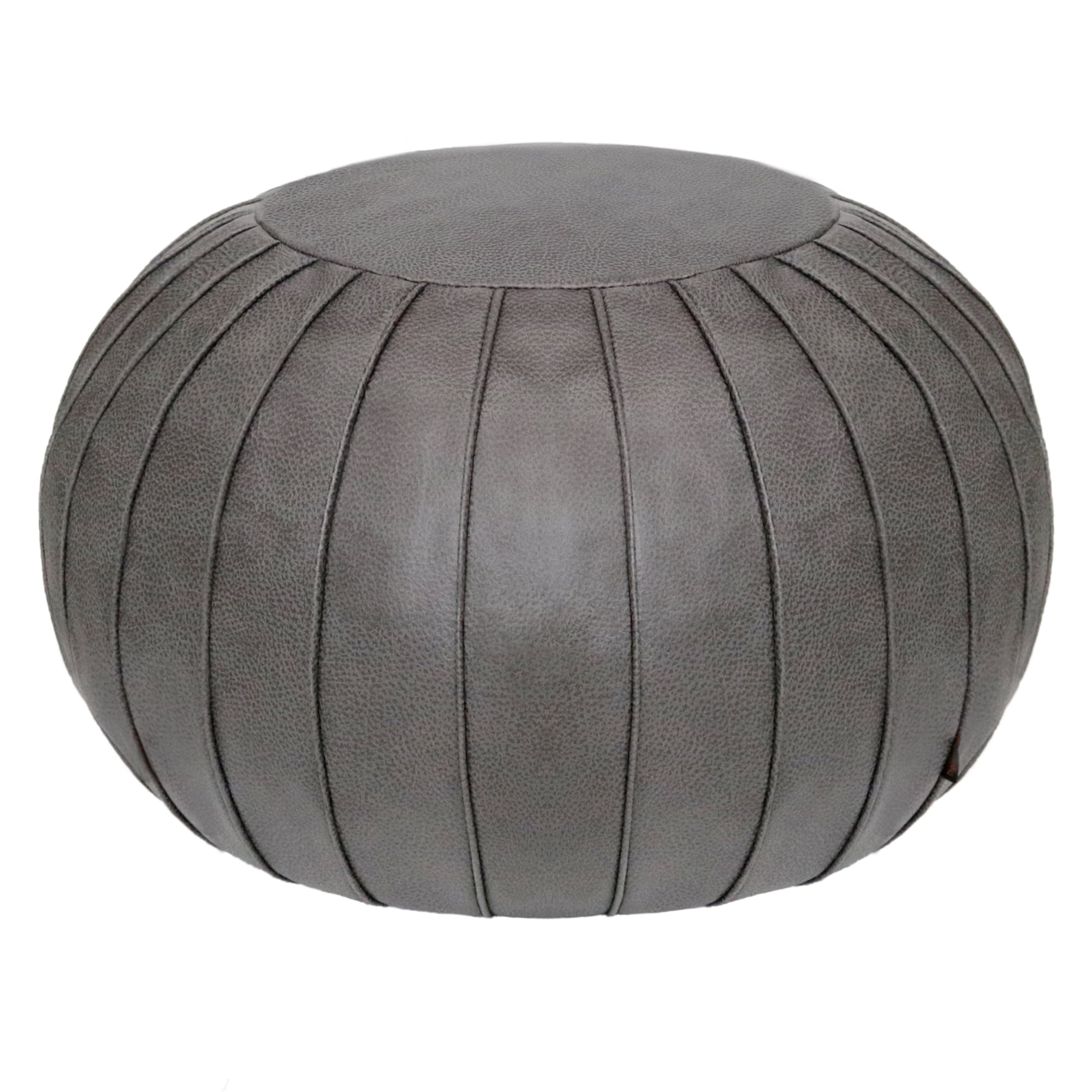 Thgonwid Faux Suede Indoor Poufs, Deep Gray, 23"x14"