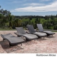 thumbnail image 3 of Noble House Chaise Longue Réglable en Osier Brun pour Extérieur (Ensemble de 4), 3 of 5