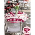 thumbnail image 4 of Outdoor Tablecloth with Umbrella Hole and Zipper, Happy Valentine's Day Round Table Cloth 54 Inch Waterproof Tablecloth, Beige Love Hearts Romantic Picnic Table Cover for Patio Camping, 4 of 7