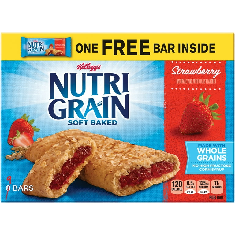 Nutri-Grain Soft Baked Breakfast Bars, Strawberry, 1.3 oz, 8/Box Nutri-Grain Soft Baked Breakfast Bars, Strawberry, 1.3 oz, 8/Box