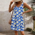 thumbnail image 5 of Lorytime Casual Dresses for Women Knee Length Summer Sleeveless Tank Dress Mini Dress Hawaiian Flowy Sundress Short Dress Daisy Print V Neck Beach Dresses Loose Resortwear L, 5 of 7