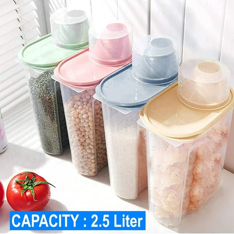 PRAKI 5PCS Cereal Containers Storage Set, BPA Free Airtight Food Storage  Container Set with Lids, Kitchen Pantry Organization and Storage for Sugar