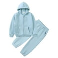 thumbnail image 2 of Zshosam Girls 2 Piece Outfits Toddler Girls Pant Set Hoodie Long Sleeve Fall Outfits Sweatsuits Girls' Clothing Sets 2 Piece Size 12 24 Months,(Light Blue 12-24 Months), 2 of 4