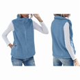 thumbnail image 2 of Gilet Sans Manches à Col Roulé pour Femmes, Chaud, en Peluche, avec Fermeture Éclair, Automne Hiver, avec Poches, TG, 2 of 7