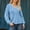 Blue, variant on Womens Waffle Knit Sweatshirt Casual Loose Long Sleeve Henley Button V Neck Pullover Tops Fall Trendy Outfits
