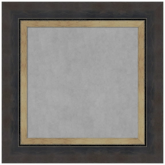 Amanti Art Hammered Charcoal Tan Framed Magnetic Board 17 x 17 in.