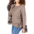 thumbnail image 1 of I.N.C Chandail à Lacets pour Femmes, Marron, Moyen, 1 of 1