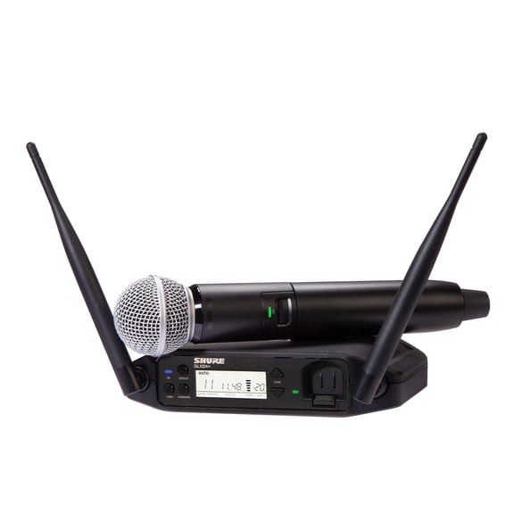 Shure GLXD24 /SM58-Z3 Dual Band Wireless System with GLXD4  Tabletop Receiver & GLXD2 /SM58 Handheld Microphone