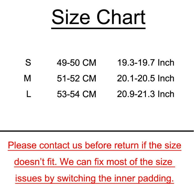 Dirt bike helmet size 2024 chart