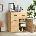 thumbnail image 3 of Gymax Armoire de Rangement sur Pied avec 2 Tiroirs Portes et Étagères, 3 of 10
