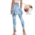 thumbnail image 3 of SCRAWLGOD Blue Tie-Dye Women's Sporty Skirted Leggings Comfortable Elastic Yoga Tennis Leggings with Skirt Moisture-Wicking Comfy Pickleball Skorts Leggings, XXL, 3 of 7