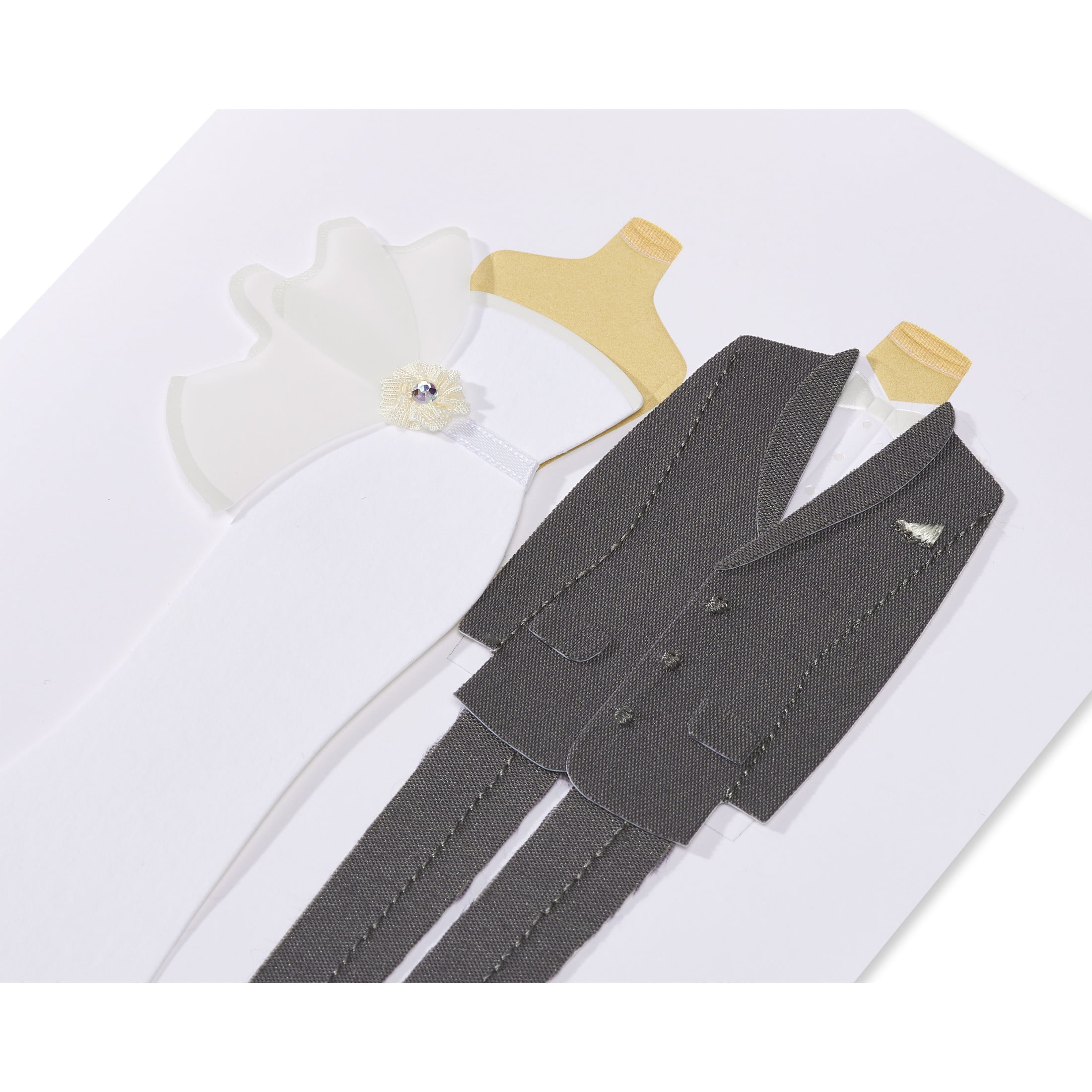 Papersong Premium Blank Wedding Card (Bride and Groom Outfits)