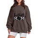 thumbnail image 1 of Gibobby Sudadera oversize mujer Sudadera de Cuello Redondo Sudadera de algodón para Mujer Sudadera Ligera(Café,M), 1 of 5