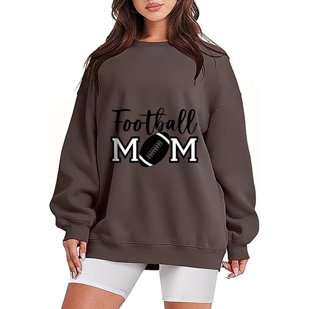 Gibobby Sudadera oversize mujer Sudadera de Cuello Redondo Sudadera de algodón para Mujer Sudadera Ligera(Café,M)