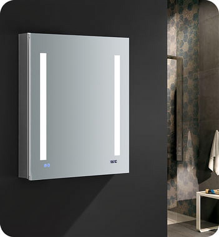 Fresca Tiempo 24" Right Modern Aluminum Bathroom Medicine Cabinet in Mirrored - image 2 of 4