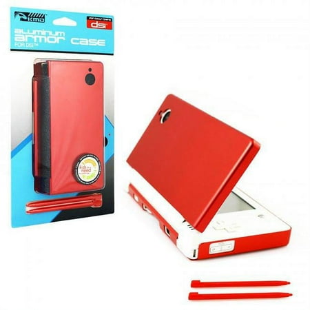 KMD Aluminum Armor Case & Dual Stylus Set for Nintendo DSi, Fire Red