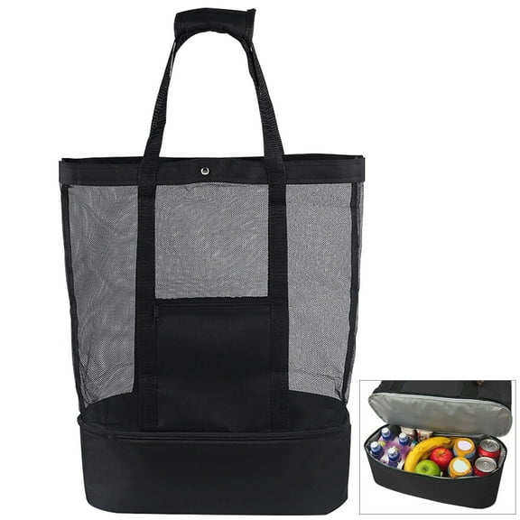 Ogetok Mesh Beach Tote Bag , with Cooler, Large Capacity Detachable Waterproof Sandproof , Suitable for Swim Pool Travel Daily Beach, Blue.