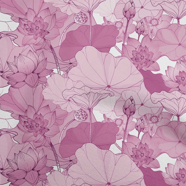 oneOone Polyester Spandex Purple Fabric Asian Japanese Floral Sewing Craft Projects Fabric Prints By Yard 56 Inch Wide