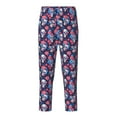thumbnail image 2 of Disketp Skull flower blue for Teenagers' Pajama Pants ,Lounge Pants Teen joggers Ideal for Home, School, or Sports-Small, 2 of 6