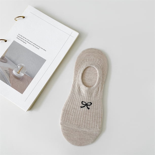 Xiao Hua 10 pares de calcetines invisibles para mujer - Tobilleros bajos antideslizantes - Calcetines invisibles para uso casual y formal - Suaves y elásticos, color caqui