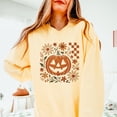 thumbnail image 2 of Pumpkin Floral Grunge - Lightweight Garment Dyed Sweatshirt, 2 of 6