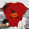 thumbnail image 5 of Towmus Fall Shirts for Women Letter Print Pumpkin Graphic Tops Teen Girl Thanksgiving Tee Halloween Party Shirts, 5 of 5