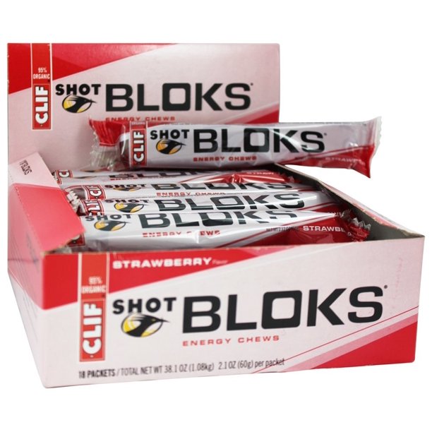 Clif Bar Shot Bloks Electrolyte Chews Strawberry Flavor 6 Chews
