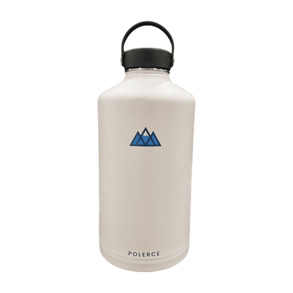 Vacuum Insulated Bottle - Stainless Steel Thermally Insulated Flask with Flex Cap - 128 Fl Oz - White - by Polerce