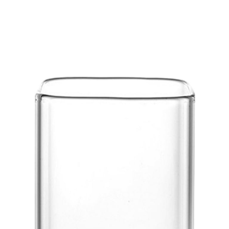Square Borosilicate Highball Drinking Glass Cups, for Water, Wine,  Cocktail, Coffee, Extreme Hot & Cold Resistant, Clear, Elegant &  Unbreakable